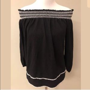 WHBM Off Shoulder Peasant Boho Top Classic